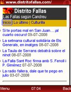 El Distrito Fallas en el navegador Opera Mini