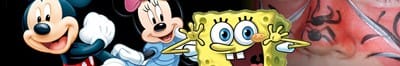 Mickey, Minnie, Bob Esponja i cares pintades wks