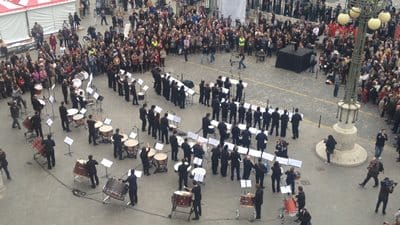Orquesta tocando la 9ª Sinfonía de Caballer