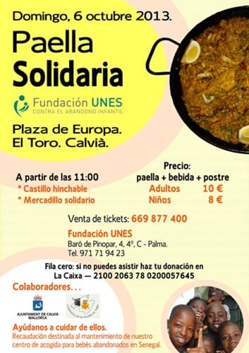 Paella en Mallorca para ayudar a bebés senegaleses