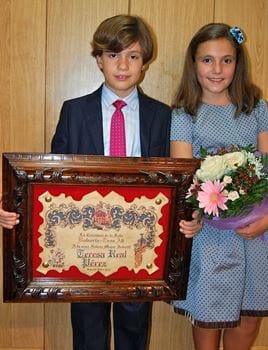 Fallera mayor infantil y presidente infantil de Bolsería 2014