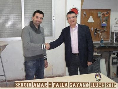 Sergio Amar, fichaje en la Falla Gayano Lluch 2015