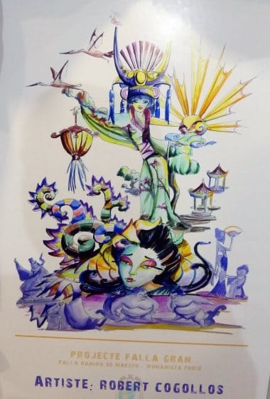 Boceto de la Falla Ramiro de Maeztu-Humanista Furió 2016