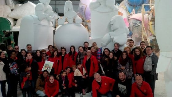 Visita al taller de la falla de Ángel del Alcázar-José Maestre 2016