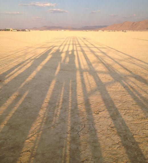 Plantà de la falla del Burning Man (foto del Facebook de David Moreno).