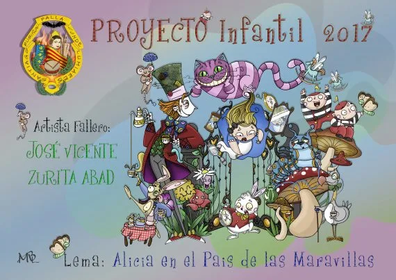 Boceto de la falla infantil de Santiago Rusiñol-Conde de Lumiares 2017