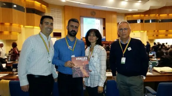 Pere Fuset, Pepe Martínez Tormo y representantes de la Generalitat Valenciana en la sede de la UNESCO en Etiopía