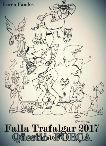 Boceto de la falla grande de Islas Canarias-Trafalgar 2017