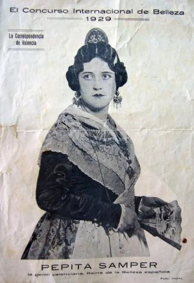 Pepita Samper, primera Miss España (1929) y precedente de las falleras mayores de Valencia