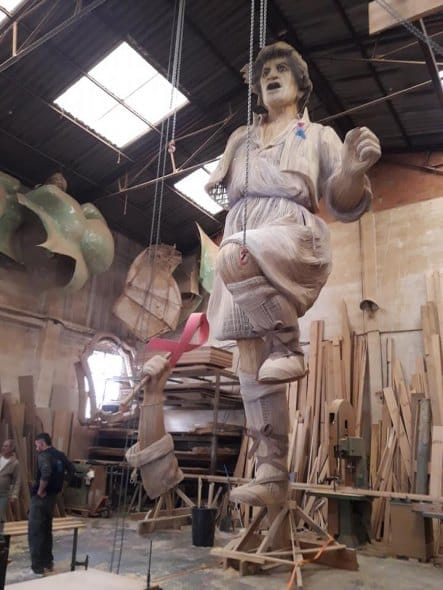 La figura del Palleter (Falla Palleter-Erudito Orellana 2018) en el taller de Manolo García