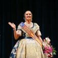 Marina Civera, en su exaltación como fallera mayor de Valencia 2019