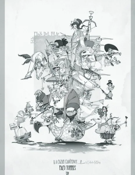 Boceto de la falla grande de Plaza del Pilar 2020