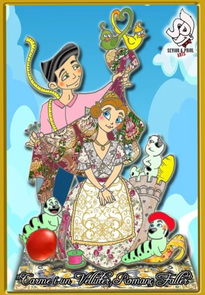 Boceto de la falla infantil de Murillo-Palomar 2020