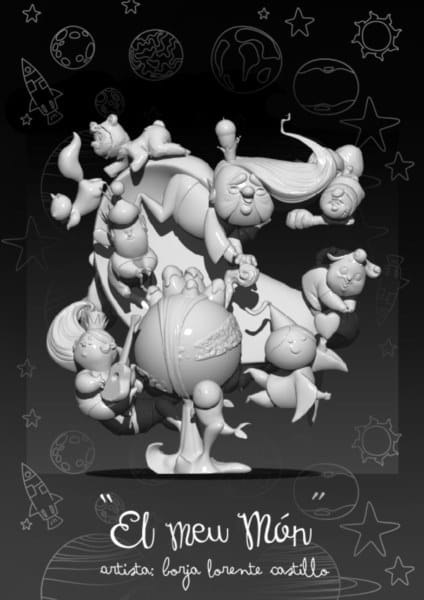 Boceto de la falla infantil de Blocs Platja 2020