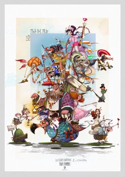 Boceto de la falla grande de la Plaza del Pilar 2020