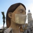 Falla Ajuntament de València 2020 con mascarilla