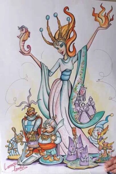 Boceto de la falla grande de Barraca-Travesía del Rosario 2022