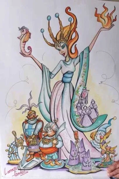 Boceto de la falla grande de Barraca-Travesía del Rosario 2022