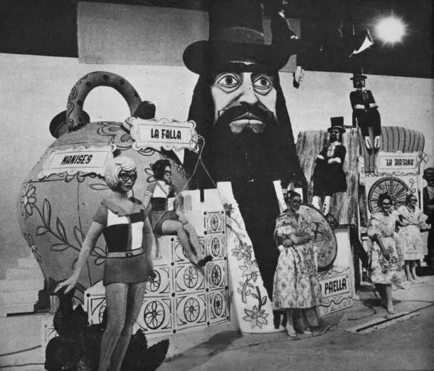 Falla del programa "Un, dos, tres" especial Fallas de 1973 (foto: Twitter @programa123)