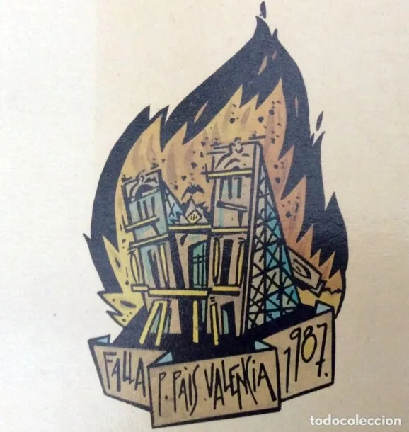 Logotipo de la Falla Plaça del País València, 1987 (foto: Todocoleccion.net)