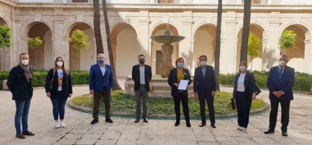 Representantes del Espacio Cultural de las Fallas, en la Delegación del Gobierno de la Comunitat Valenciana