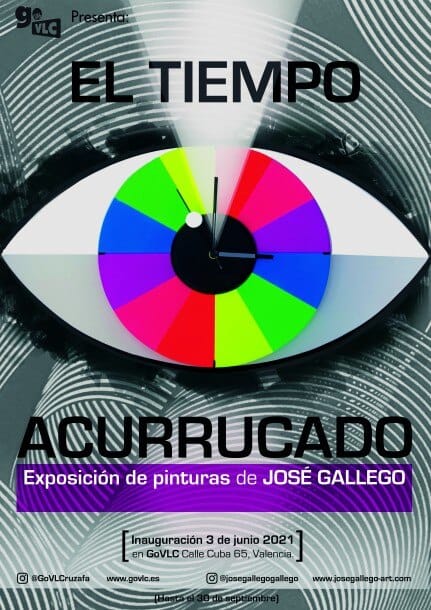 Cartel de la exposición de José Gallego "El tiempo acurrucado"
