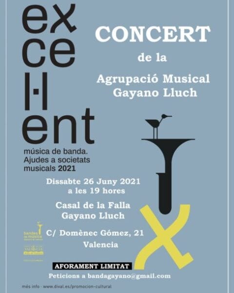 Cartel de la Agrupación Musical Gayano Lluch del concierto del 29-06-20211