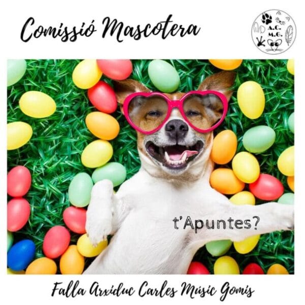 Cartel de la comisión mascotera de la Falla Archiduque Carlos-Músico Gomis