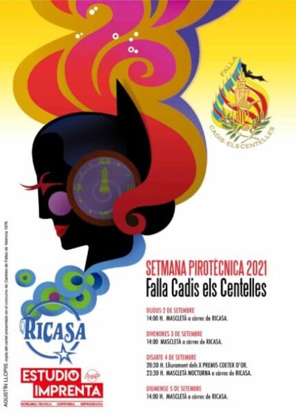 Cartel de la semana pirotécnica de la Falla Cádiz-Los Centelles de 2021
