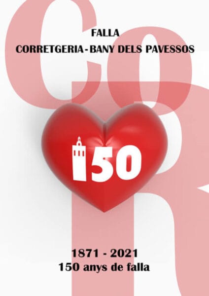 Cartel del 150º aniversario de la Falla Corretgeria-Bany dels Pavesos