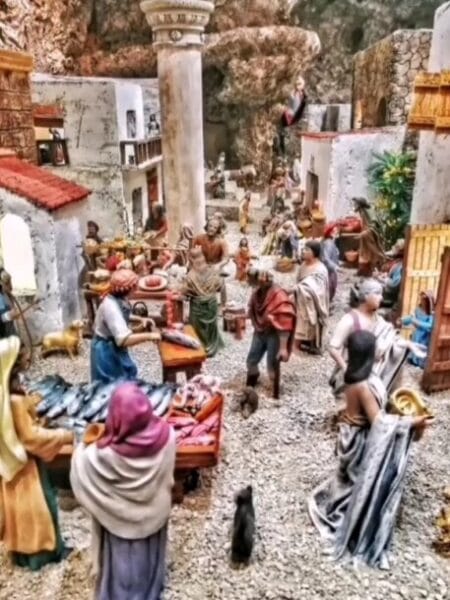 Detalle del belén de la Falla Creu i Mislata de 2021/22 (foto de Facebook)