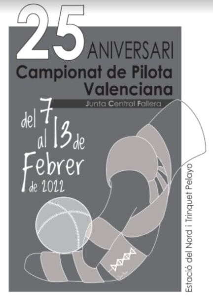 Cartel del 25º aniversario del concurso de pilota valenciana de JCF