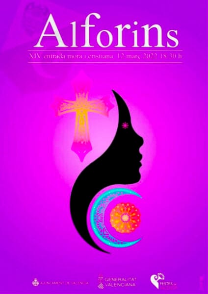 Cartel de la Entrada Mora y Cristiana dels Alforins (Falla Pío XI-Fontanars) 2022