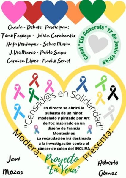 Cartel de la charla "Censad@s en vena" de la Falla Els Generals