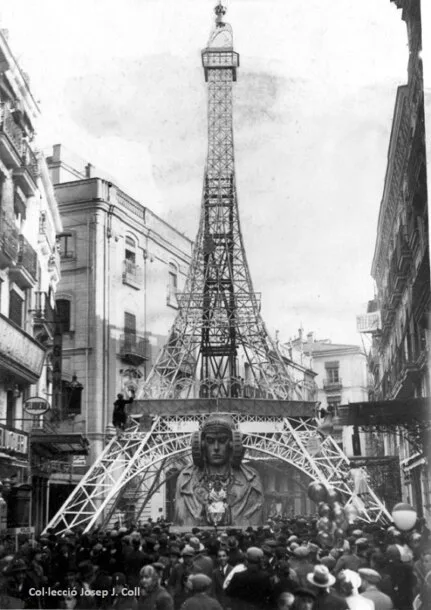 Falla Plaza Mariano Benlliure, 1929 (archivo J. J. Coll, http://jotajotacoll.blogspot.com)
