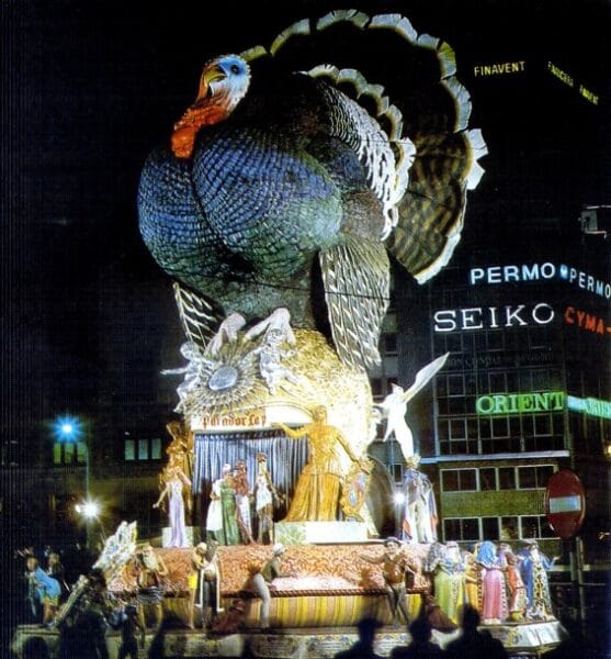 Falla Plaza del Caudillo, 1976 (foto: Fotos Fallas Álbum Bayarri, https://fotosfallasbayarri.wordpress.com/)
