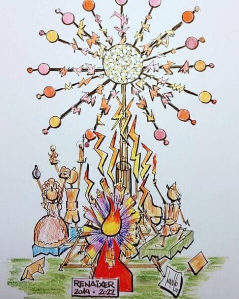 Boceto de la "faguera" de 2022