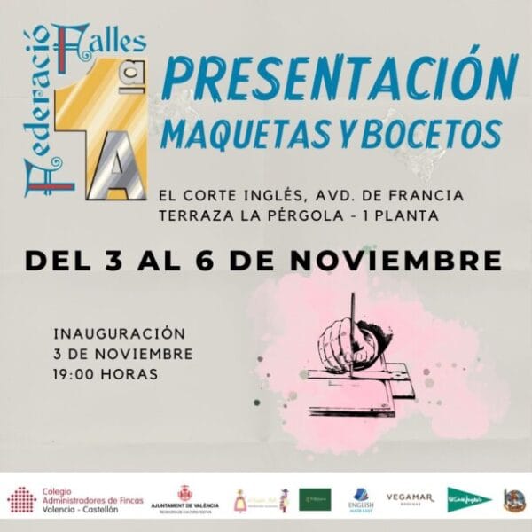 Cartel de presentación de maquetas y proyectos de la Federación de Fallas de 1ª A