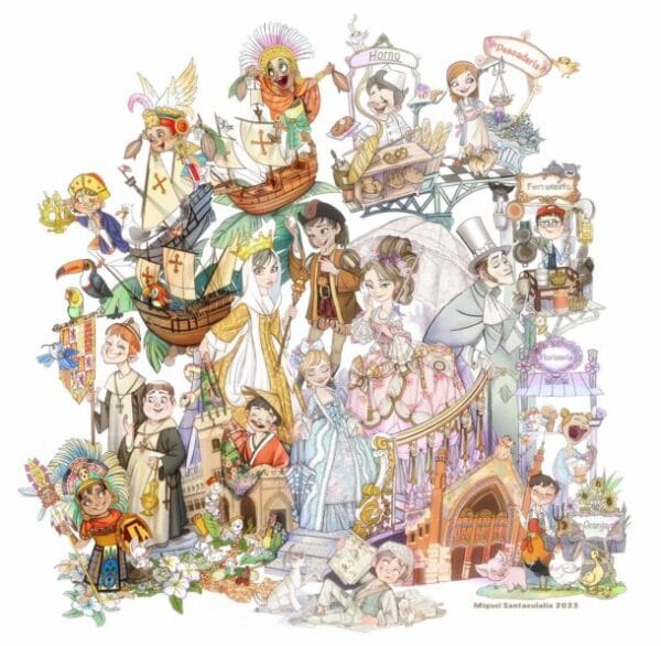 Boceto de la falla infantil de Conde Salvatierra-Cirilo Amorós 2023