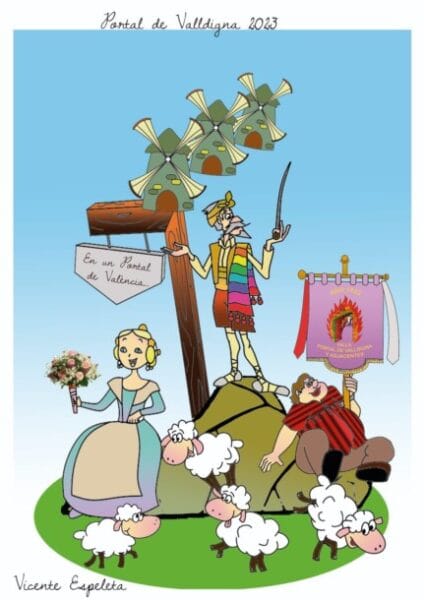 Boceto de la falla grande de Portal de Valldigna 2023