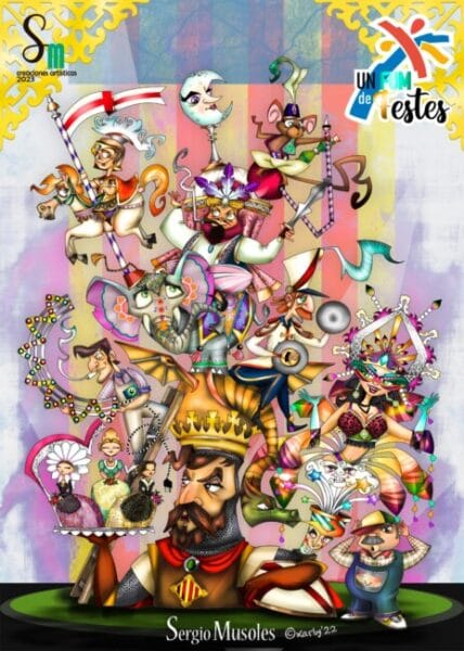 Boceto de la falla grande de La Rat Penat 2023