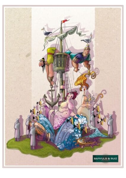 Boceto de la falla grande de Els Doctors 2023