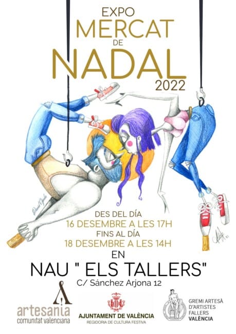 Cartel del Mercat de Nadal del Gremio de Artistas Falleros de València, 2022