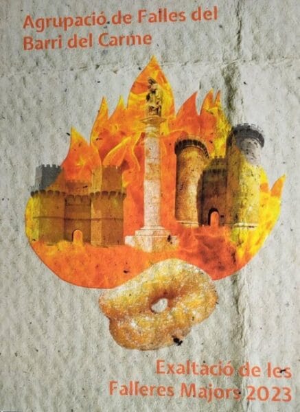 Cartel de la Exaltación de las Falleras Mayores de la Agrupación del Carmen 2023