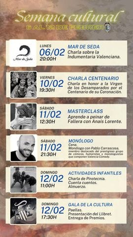 Cartel de la semana cultural de la Falla Ramiro de Maeztu - Humanista Furió 2023