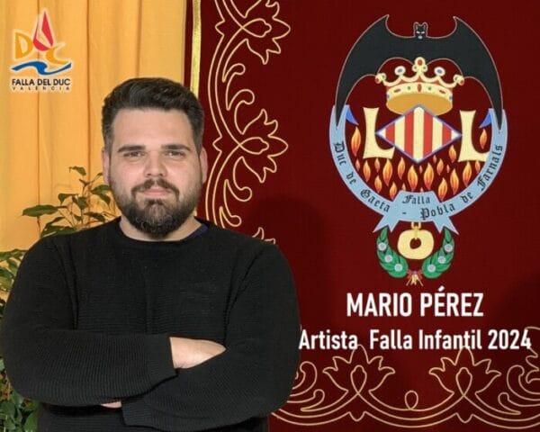 Mario Pérez renueva como artista fallero de la falla infantil de Duc de Gaeta - Pobla de Farnals