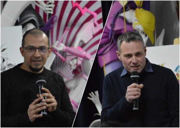 Gonzalo Rojas y Vicente Martínez. Cena de presentación de proyectos de Cuba-Literato Azorín 2023