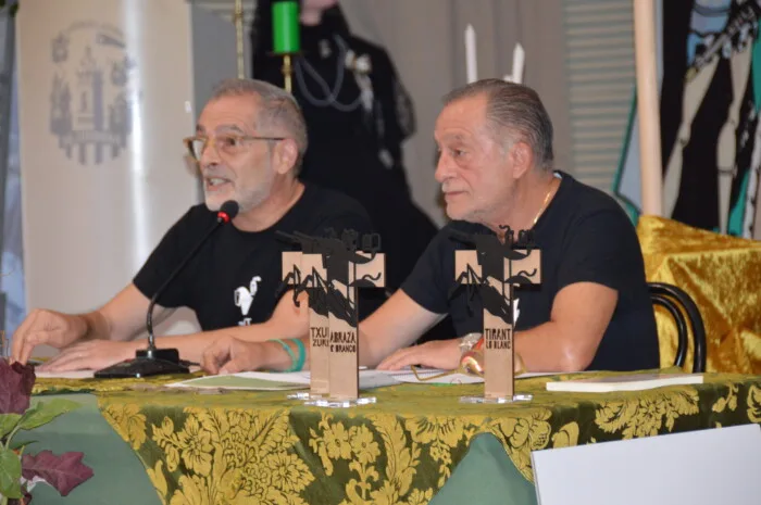 Vicent Borrego y Pere Borrego, en la presentación del programa del Tirant de Lletra