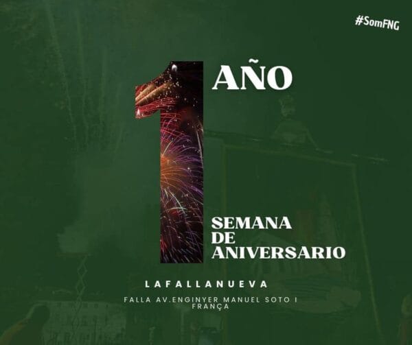 Cartel del aniversario de la Falla La Nueva del Grao