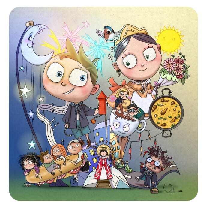 Boceto de la falla infantil de Hierros - Juan Bautista Perales 2024